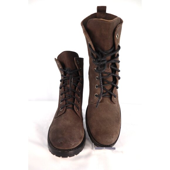Frye Women's Brown Suede Lace-Up‎ Combat Boots Size 7.5 - Picture 2 of 8